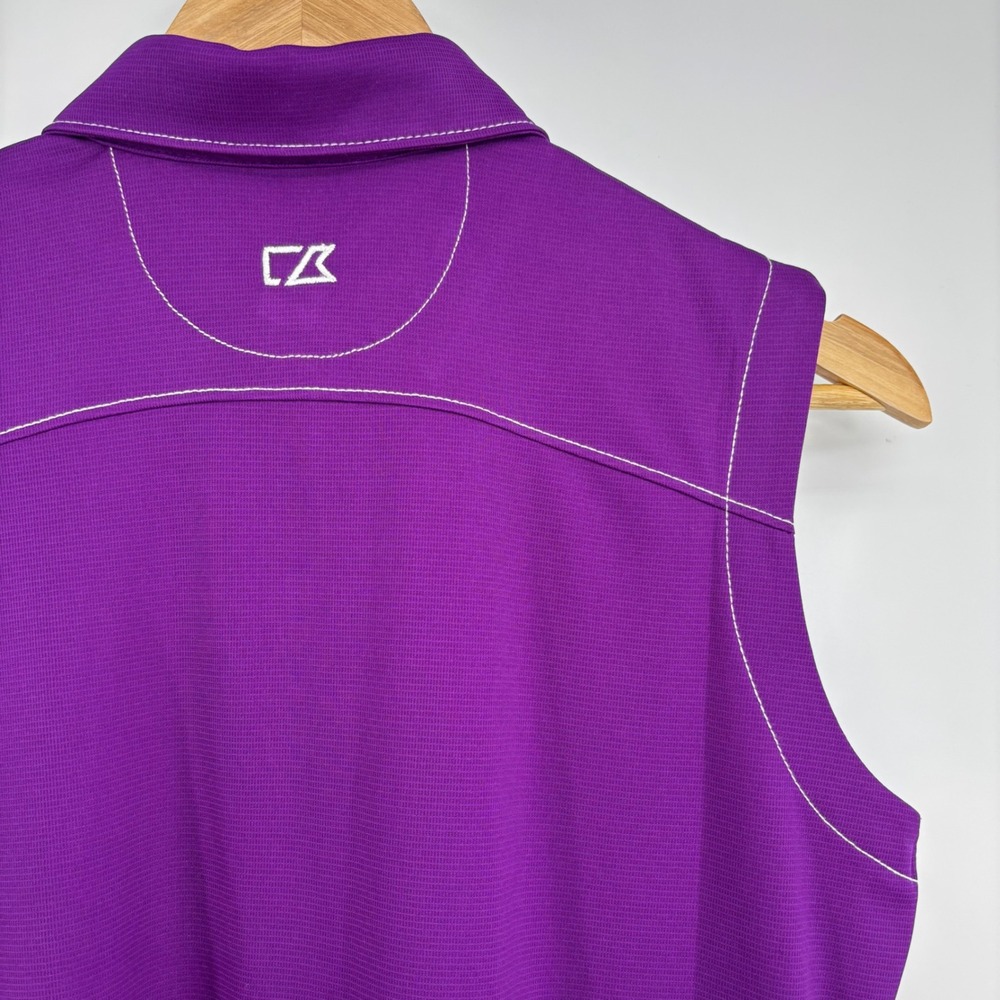 Cutter & Buck Womens Purple DryTec Sleeveless Golf Polo Top‎ UPF 50+ Medium - Picture 5 of 10